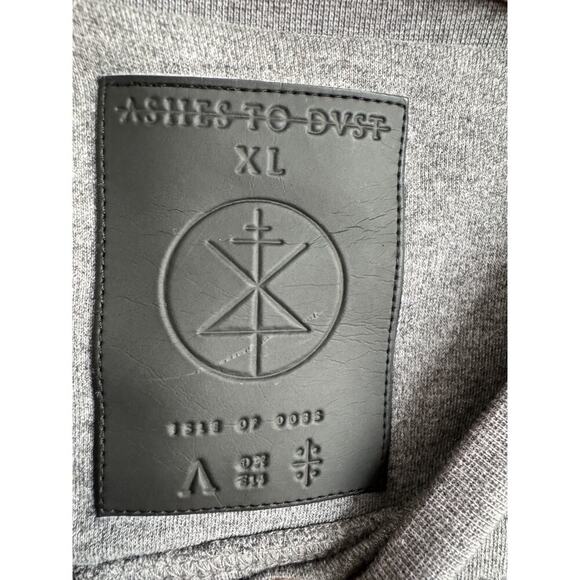 ATD Ashes To Dust Heather Gray Quilted Accented Pullover Men's XL - Picture 5 of 8